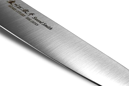 Miniatura 3 de Seki Japan MASAMUNE, cuchillo de carnicero profesional de acero inoxidable, mango POM, 7.1 pulgadas (7.087 in)