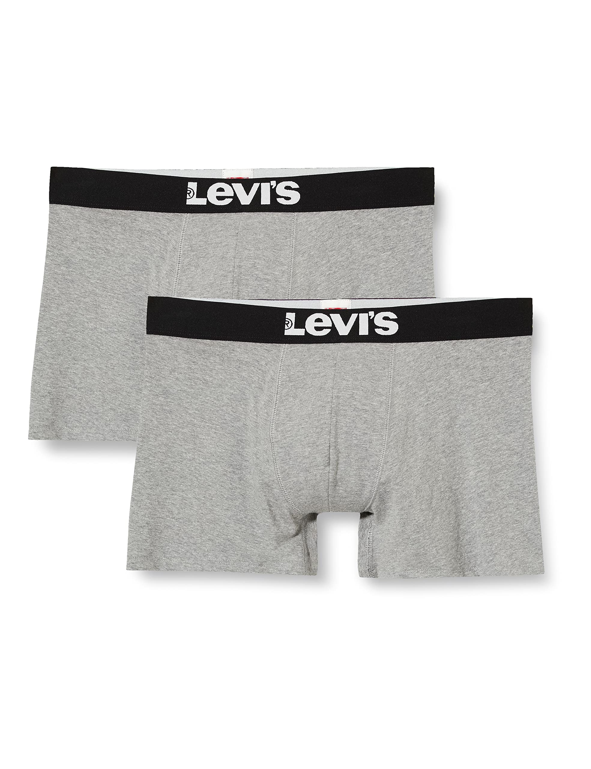 Levi's - Men's Underwear - Boxer Shorts - Solid Basic (2-Pack) - Middle Grey Melange - M