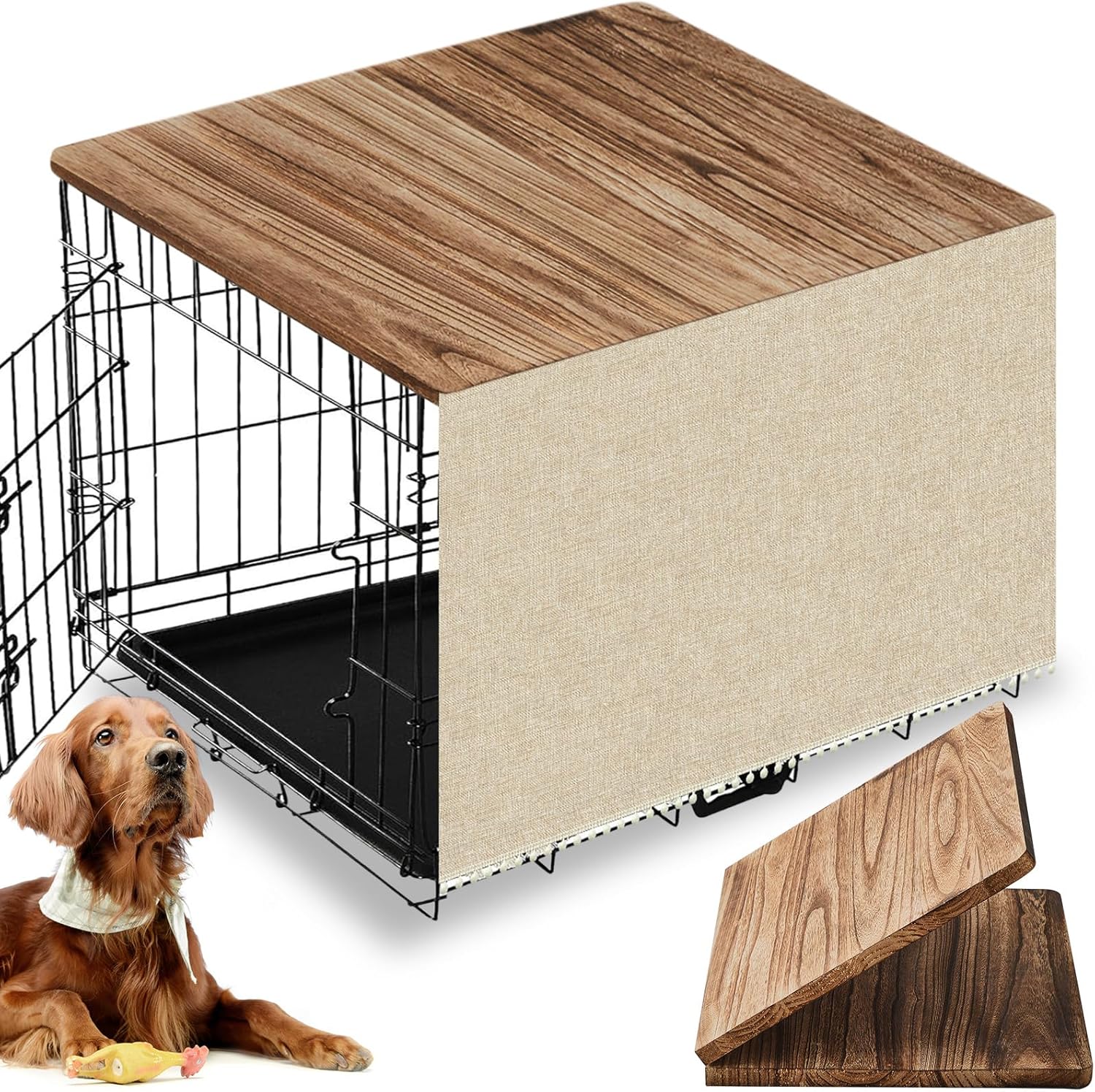 Wenqik Dog Crate Topper Wood for 36 Inch Cages Pet Crate