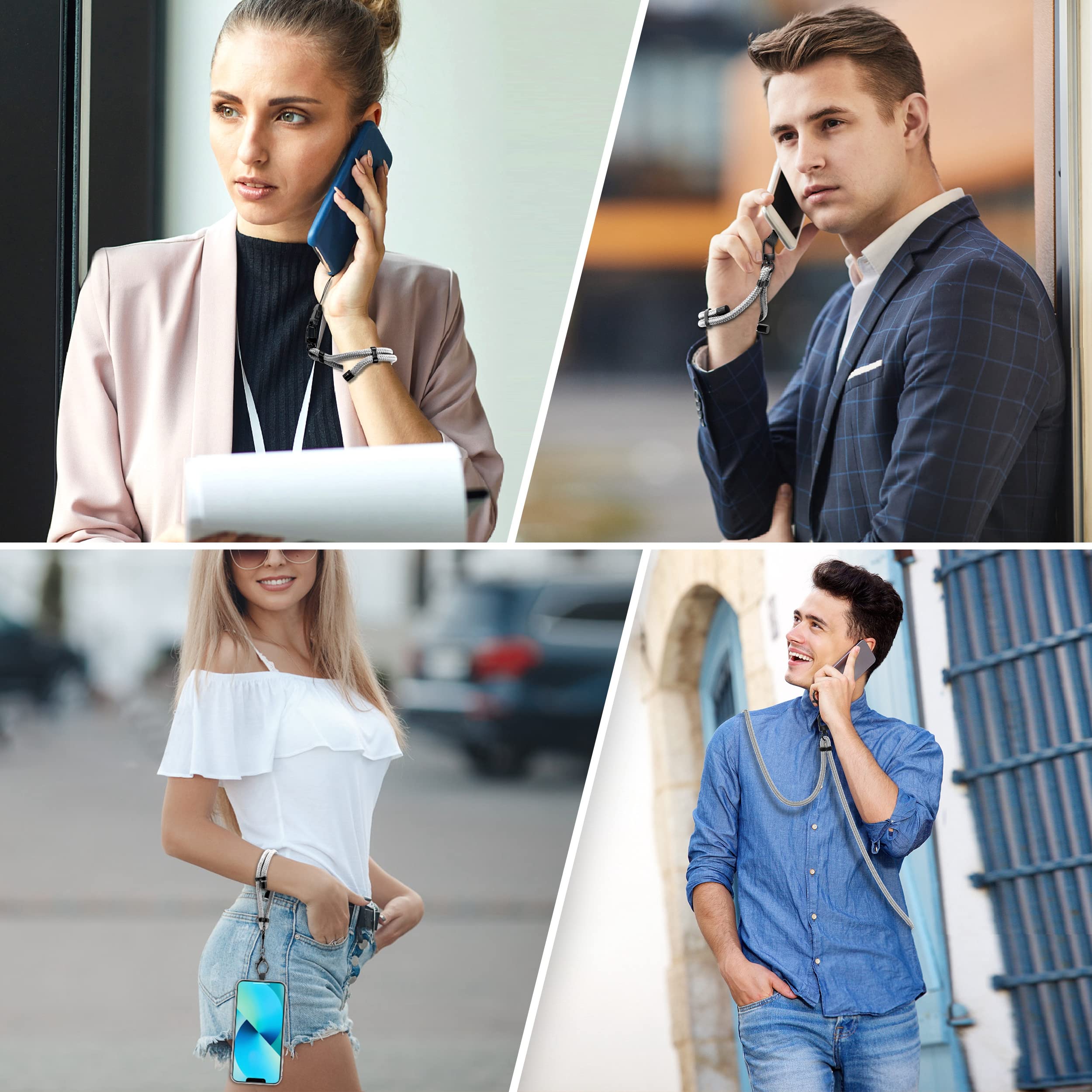 KAPTRON Universal-Handy-Umhängeband mit Handgelenkschlaufe, verstellbarem Umhängeband und Handgelenkschlaufe mit Handy-Haltegurten