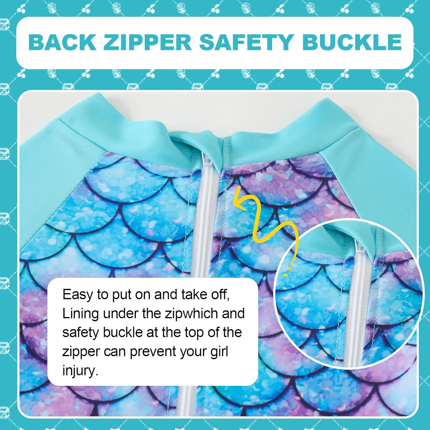 Girls One Piece Long Sleeve Swimsuit Rash Guard Zipper Bathing Suit UPF50+ Toddler Kids Beach Bikini Swimwear Suit - Image 4