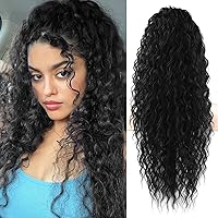 Vista 23 de SEIKEA Extensión de cola de caballo, PT005 Isabella 66 cm de largo, rizada, con resalte bohemio, de múltiples capas, ligera y esponjosa, con cordón