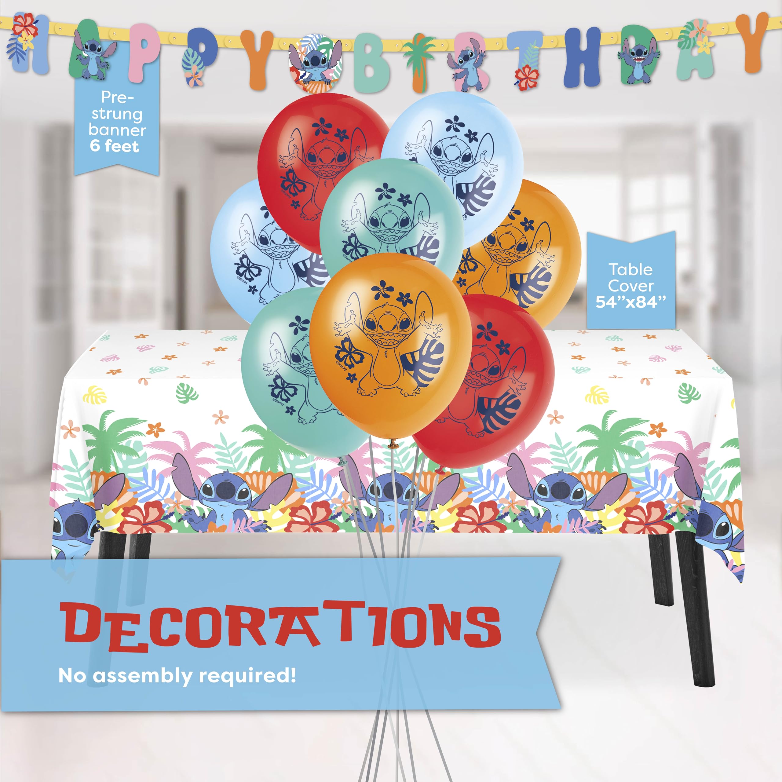 Snapklik.com : Lilo And Stitch Birthday Party Decorations For 16 Banner