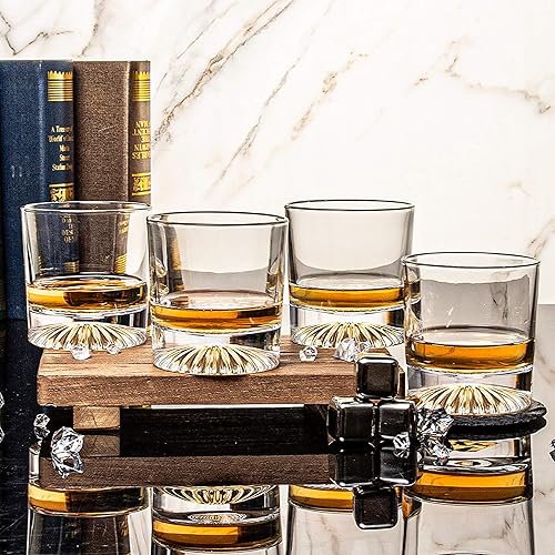 Miniatura 6 de Vasos de whisky, juego de 2 vasos a la antigua moda con 2 bolas de hielo XXL de acero inoxidable, vasos de whisky de 10 onzas, regalo para hombres,