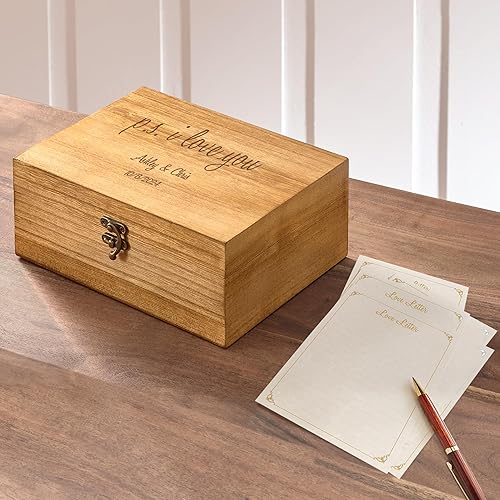 Miniatura 2 de Let's Make Memories Caja de recuerdos personalizada, para parejas, para bodas y aniversarios, cartas de amor