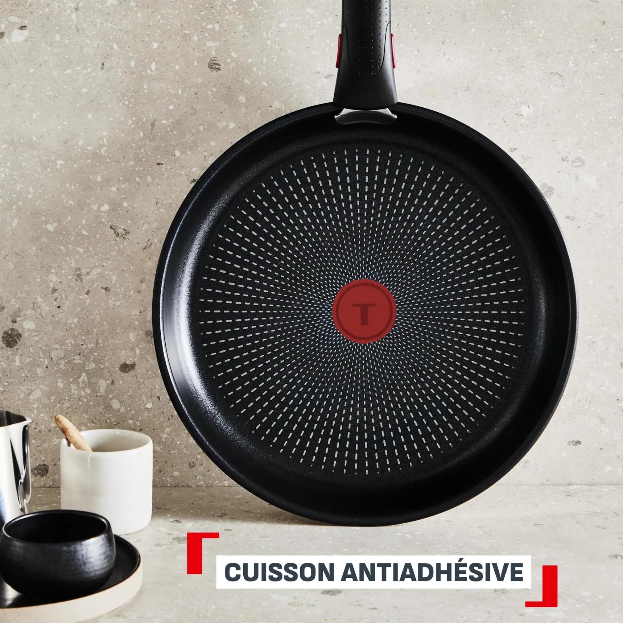 Tefal Comfort Max, Batterie de cuisine 20 pièces, Poêles et casseroles empilables, Design compact, Poignée amovible, L966SK44