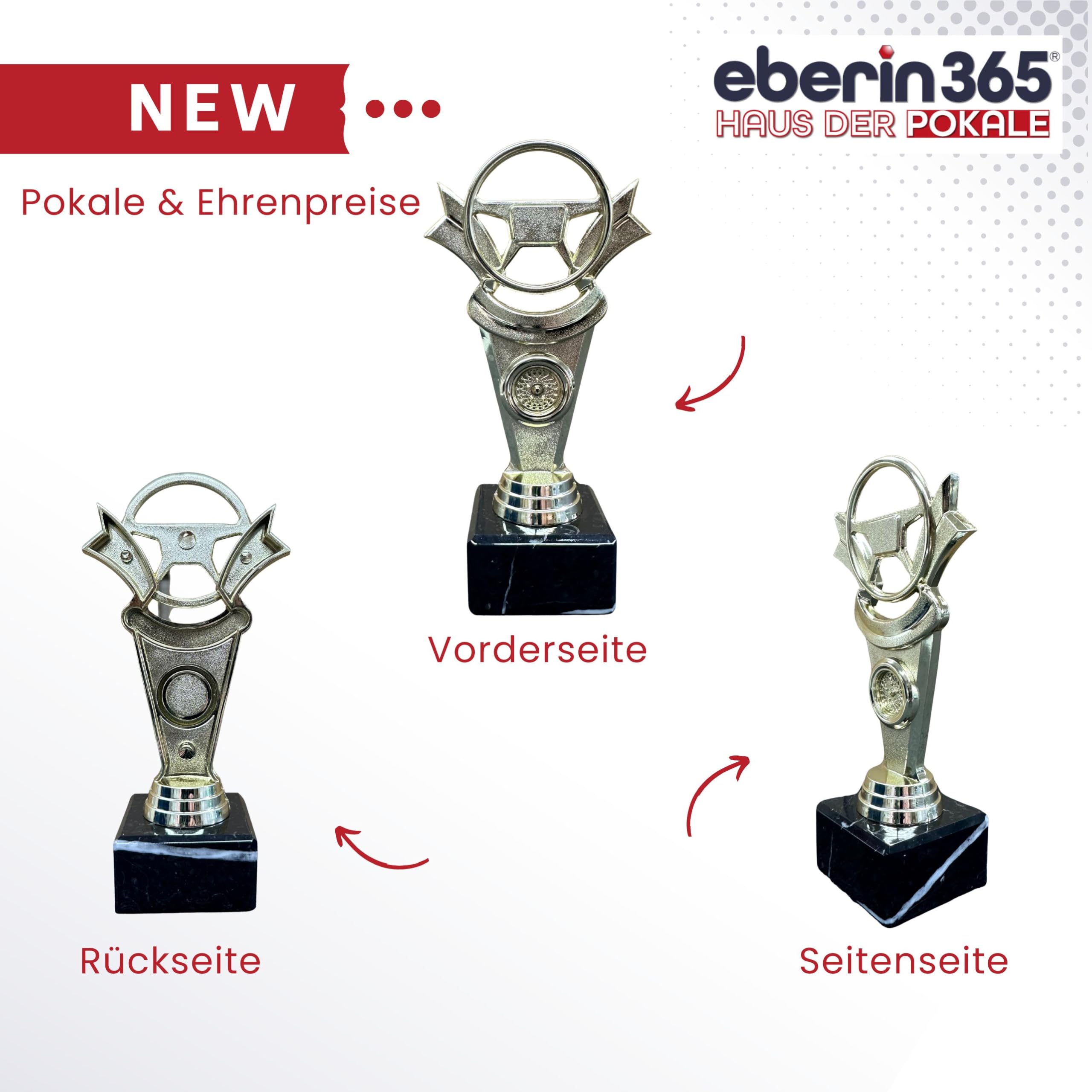 Tuning Pokal 17,5 cm für Hobby Schrauber - Personalisierbare Trophäe mit Wunschgravur - Goldenes Lenkrad - Perfekt für Autowerkstätten