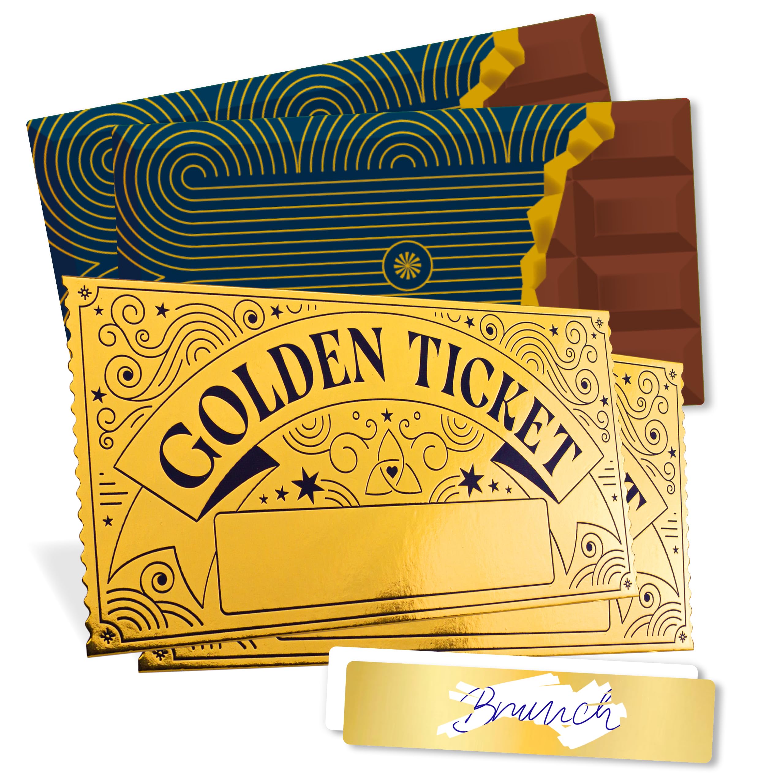Lot De 2 Tickets Dorés à Gratter – Bon Cadeau Personnalisable à Remplir Soi-même, Avec Enveloppe Scintillante, Pour Anniversaire, Mariage…