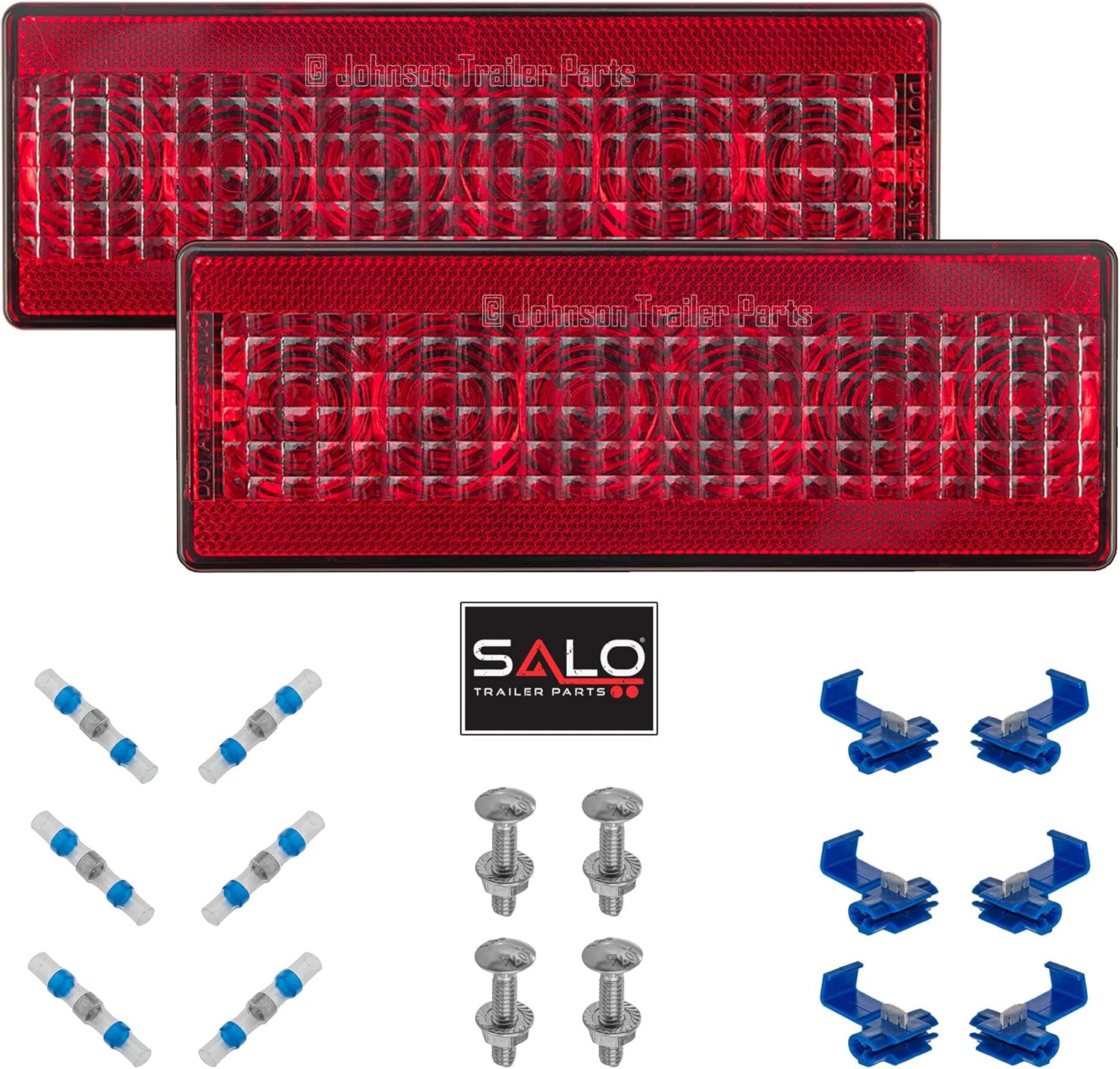 LED Box Lights, 6'' Submersible, DOT Rated, Multi-Function for Trailers & Boats, Red, Light Assemblies