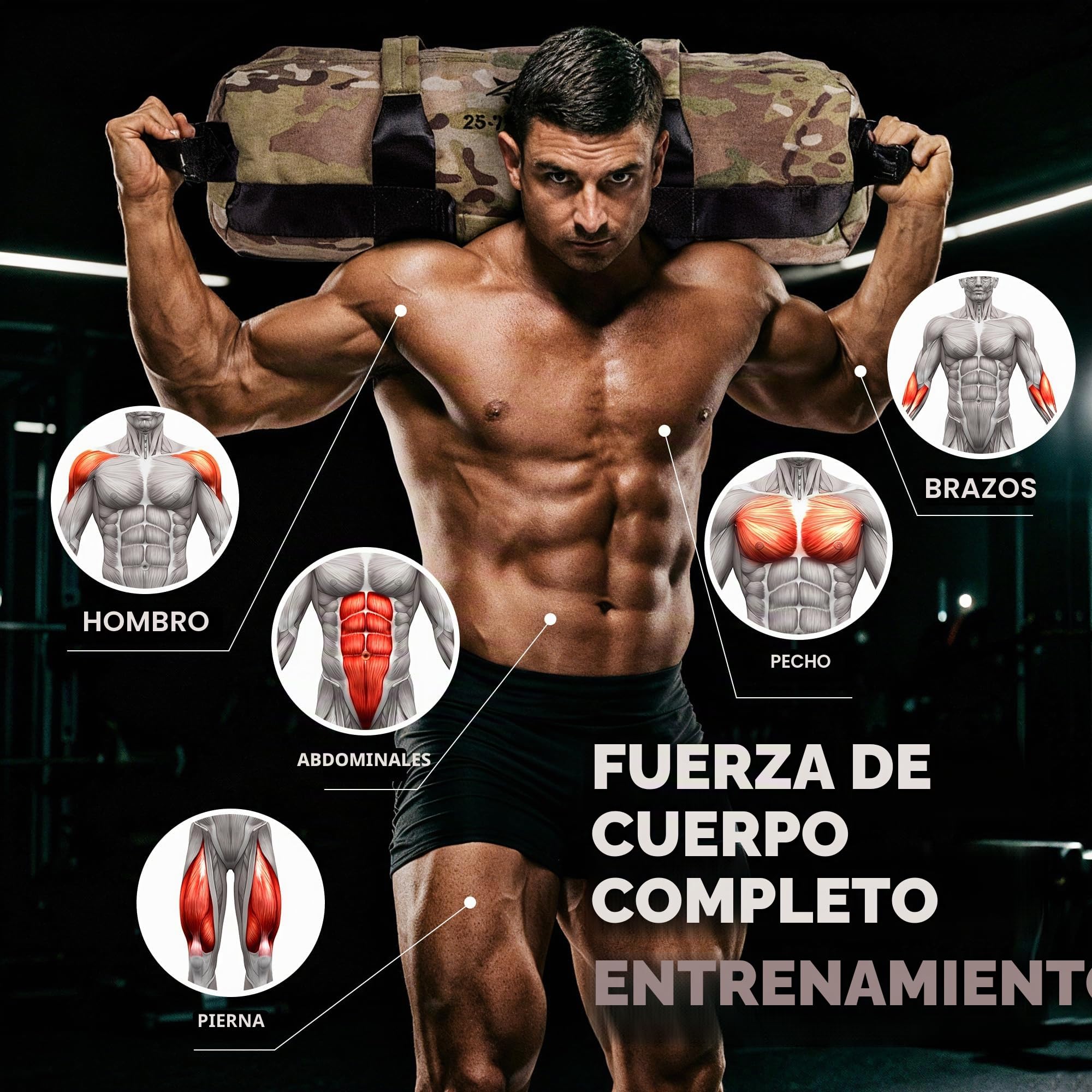 Yes4All Ajustable Saco lastrado 2-90 kg - Power Bag Ideal para el Entrenamiento de Running, Saco Arena para Muchos Entrenamientos Funcionales, Rucking, Fitness, Fuerza y Resistencia