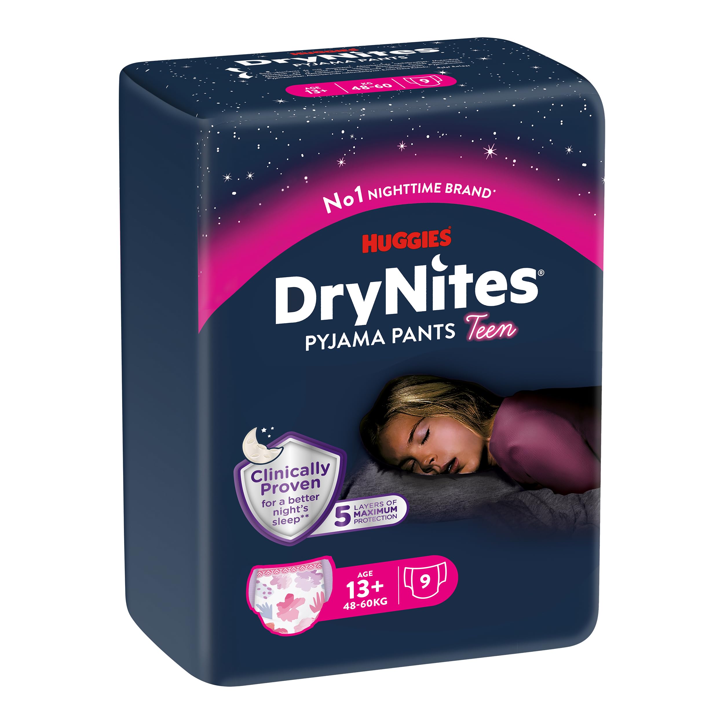 Huggies DryNites Nachtwindeln Mädchen, 13-17 Jahre, 27 St., Pyjama Pants
