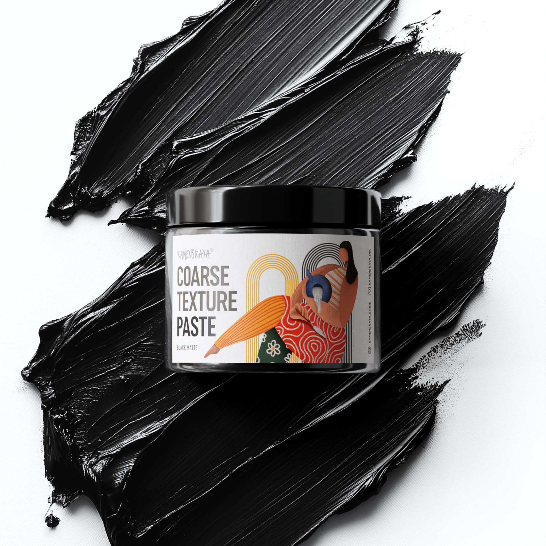 Kamenskaya Texture Paste 16.9 fl oz (500 ml) (Black (coarse)), Coarse - Black Matte, 500 ml (16.90 fl oz)
