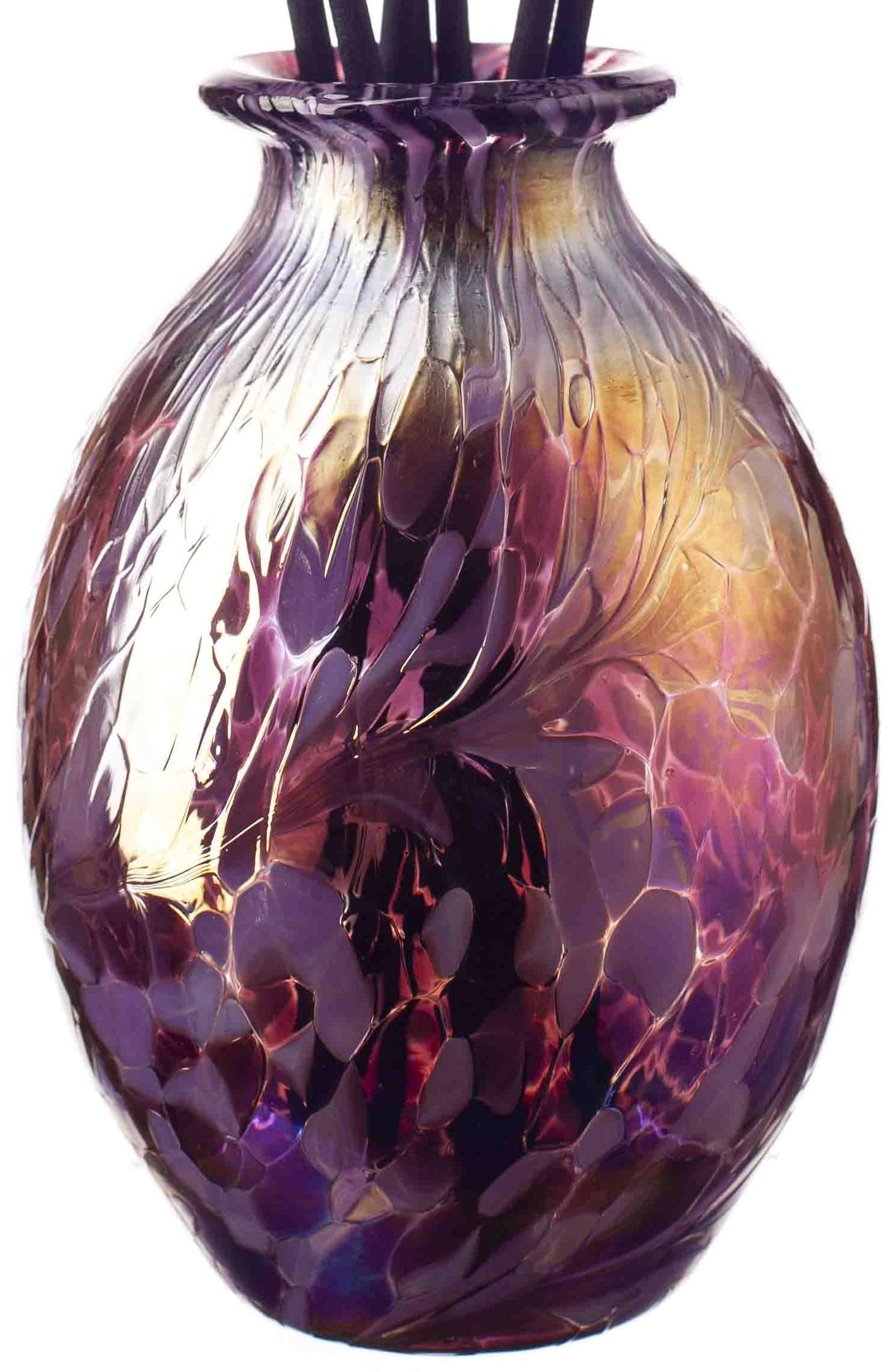 February Birthstone Coloured Mouth Blown Glass Bud Vase Reed Diffuser
