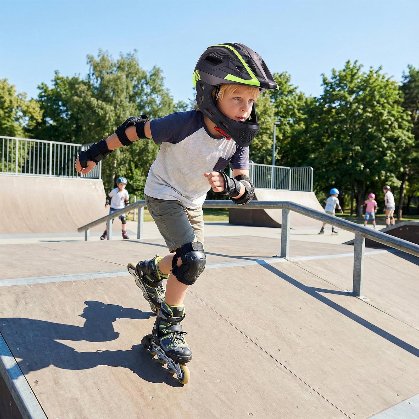 Casco Integrale Per – Attrezzature Di Protezione Della Testa Ciclismo Regolabile Moto Per Leggero E Resistente agli Urti | Protezione Di Sicurezza Per Ragazzi E Ragazze Skateboard