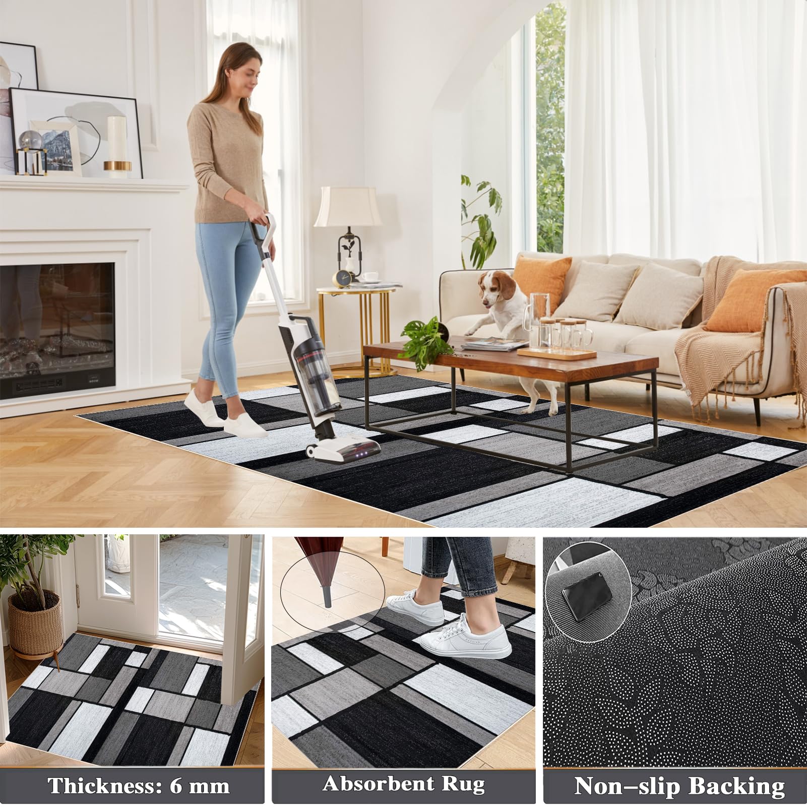 Dywan Chodnik Kuchenny Zmywalny Antypoślizgowy Dywan Biegacz Długi Korytarz Dywany Salon Dywan Sypialnia Nowoczesne Długie Maty Do Wejścia Balkon Łazienka Pralnia 50 x 250 cm