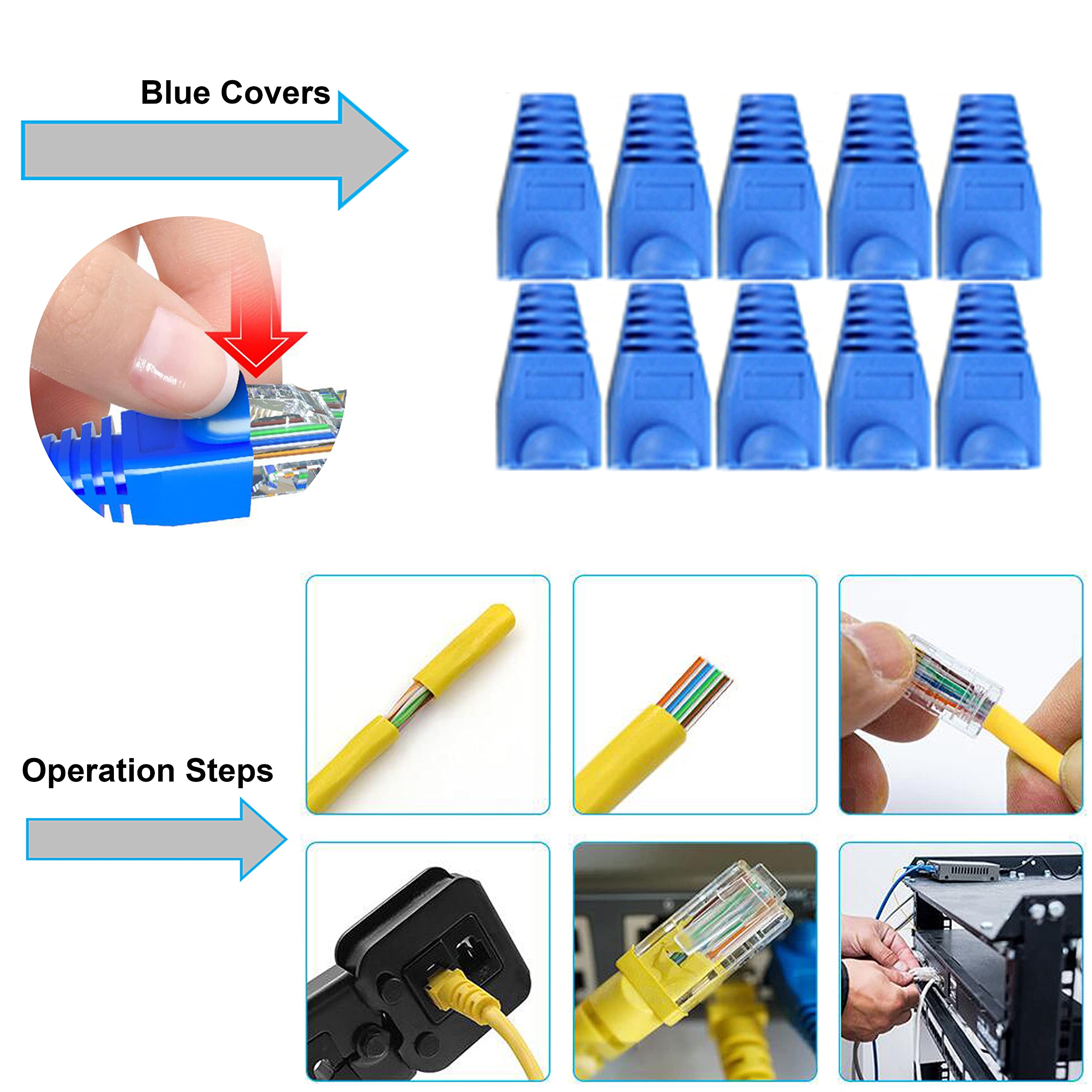 MAYLINE RJ45 Pince à Sertir de Testeur de Network LAN Réseau Cable CAT5 CAT6 CAT7 Kit d'outils de Réparation d'Ordinateur Ensemble d'Outil Sertissage Outillage Professionnel de Réseau d'Outils (Jaune)