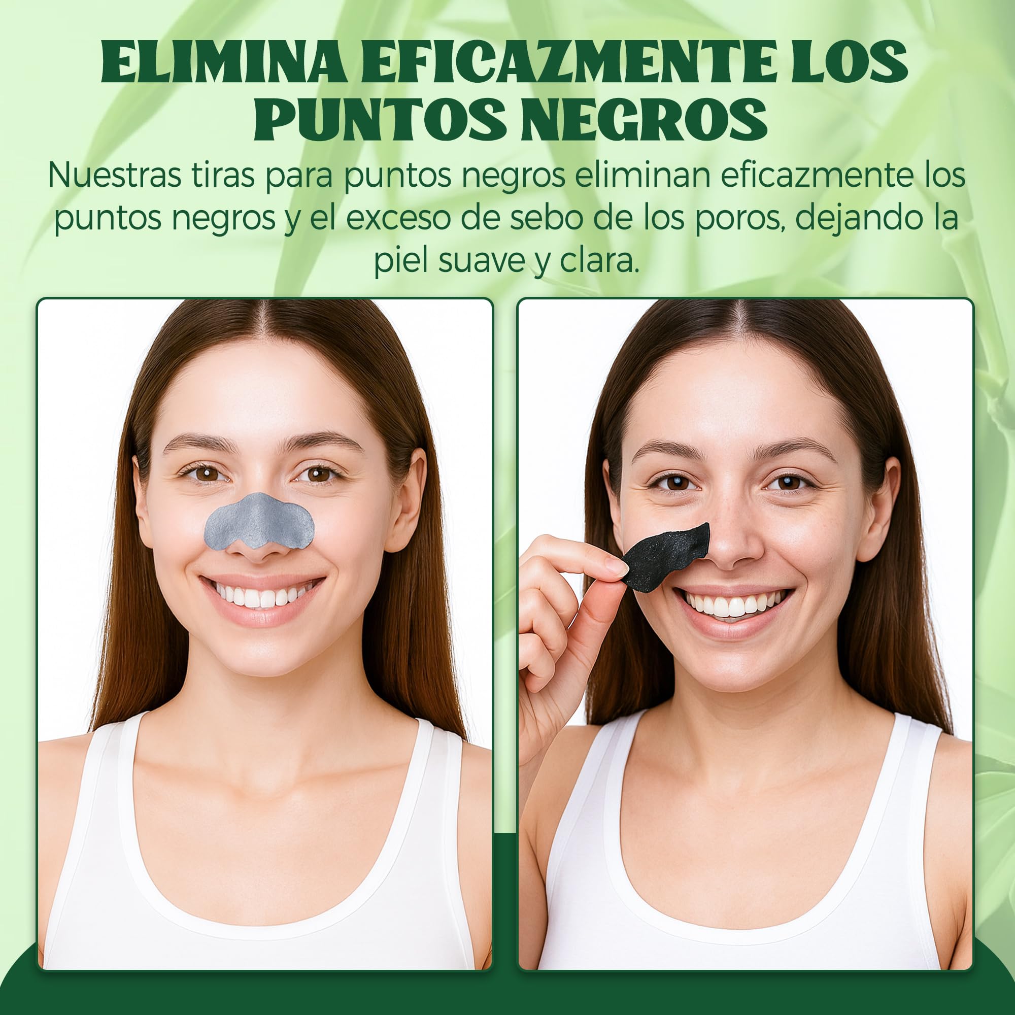 HuakChai 80 Tiras Puntos Negros Nariz, Tiras de Carbón Activo para Limpieza Profunda de Poros, Elimina Espinillas y Exceso de Grasa, Cuidado Facial para Hombre y Mujer — view 2