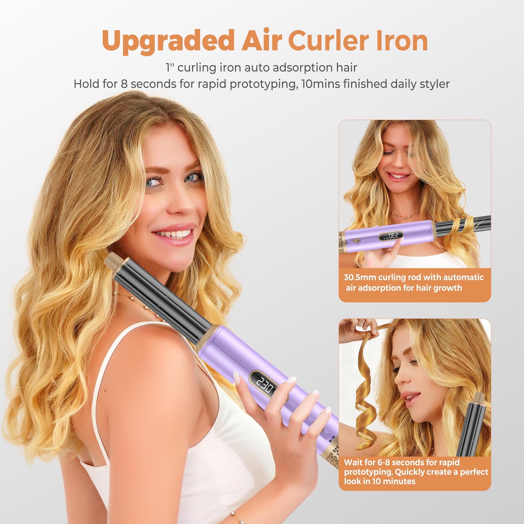 UMIGA Airstyler 5 in 1 Set, Pro Air Brush Hairstyler Spazzola asciugacapelli ionica con arricciacapelli ad aria calda da 30mm | Hairstyler 1000W Asciugacapelli Spazzola ad aria calda Phon per Volume