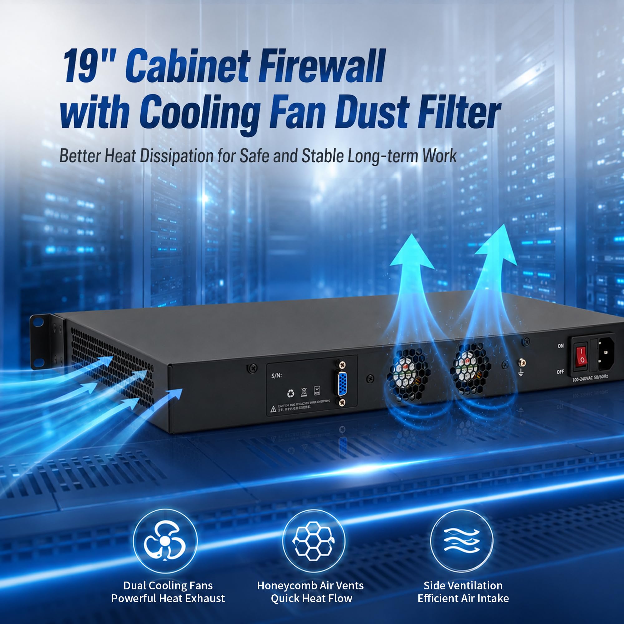 1U Firewall Appliance Mini PC, 19" Rackmount Router Hardware, 8 x 2.5GbE i226-V LAN, Core i5-4430, AES-NI, VGA, OPNsense Network Security Computer, DDR3L Barebone No RAM/SSD