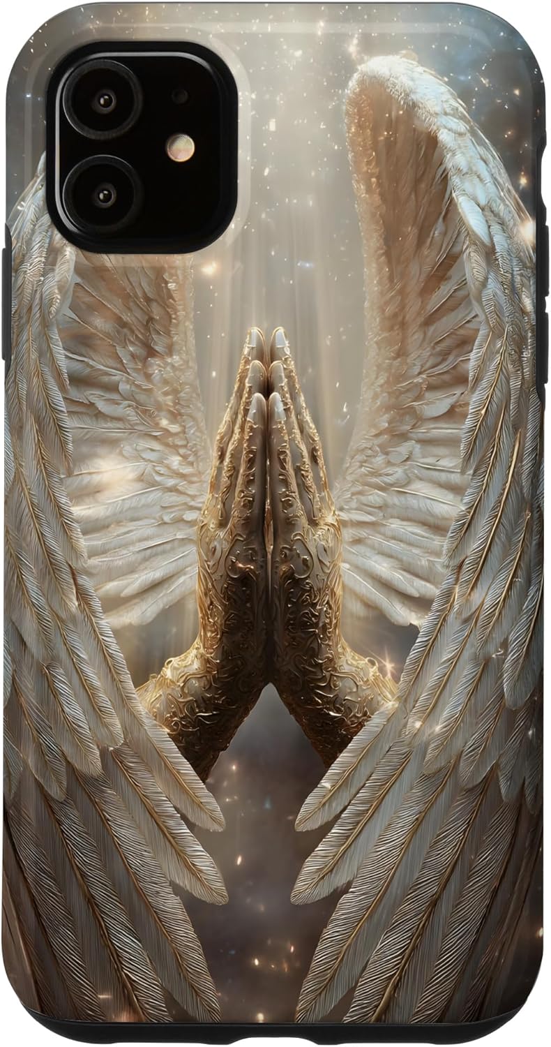 Angel Wings Praying Faith Gratitude Case for iPhone 15