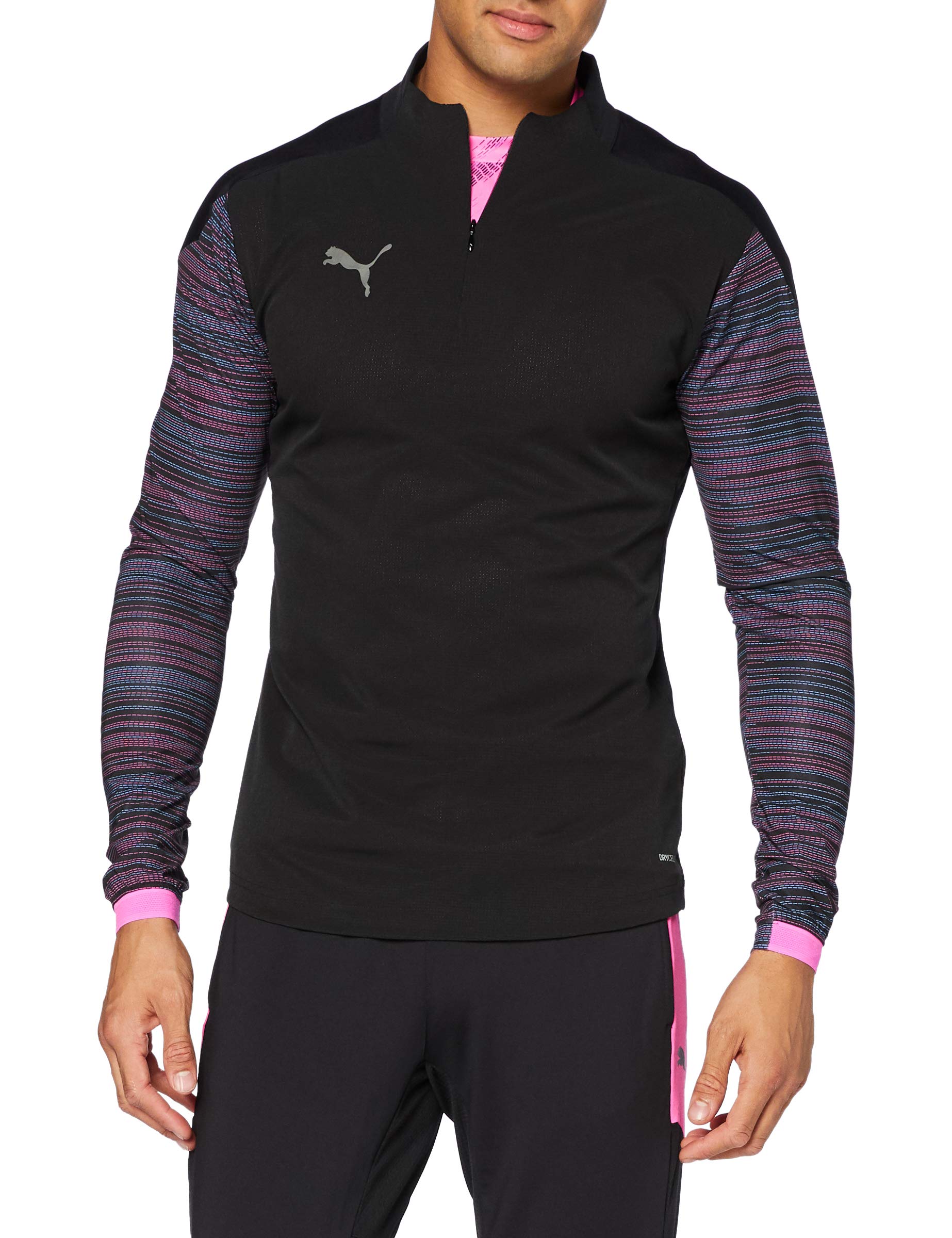 Puma ftblNXT 1/4 Zip Sweater - Puma Black/Luminous Pink, Small, Blue