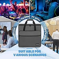 Vista 7 de AKOZLIN Estuche de Transporte para Torre de Computadora de Escritorio de Juegos PC Chasis Bolso de Viaje para Teclado Ratón Accesorios Gris