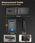 QLD Minimalist Wallet for Men - Slim RFID Blocking Bifold Credit Card Holder Leather Pop Up Wallet Aluminum Case with Cash Slot, Front Pocket with ID Window, Gift Boxed, Carbon Fiber, Minimalist