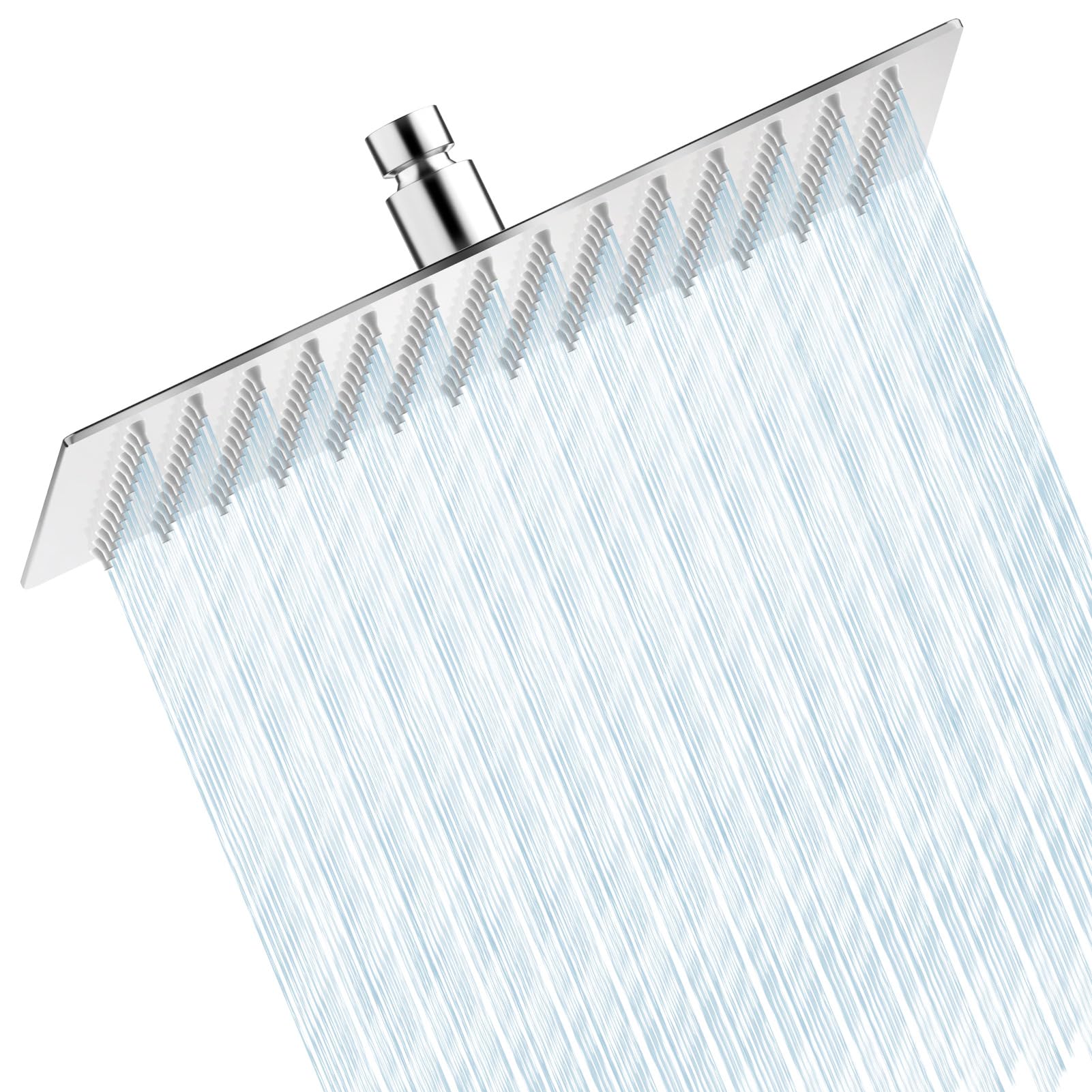 Regenduschkopf Aus ABS – 260x195 Mm, Rechteckig, Weiß/chrom, Hochdruck, G1/2-Anschluss
