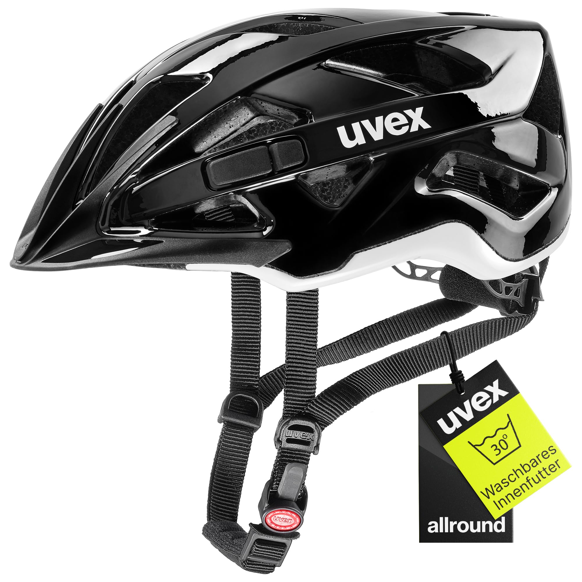 uvex Active Fahrradhelm, Black White, 56-60 cm Sport & Freizeit