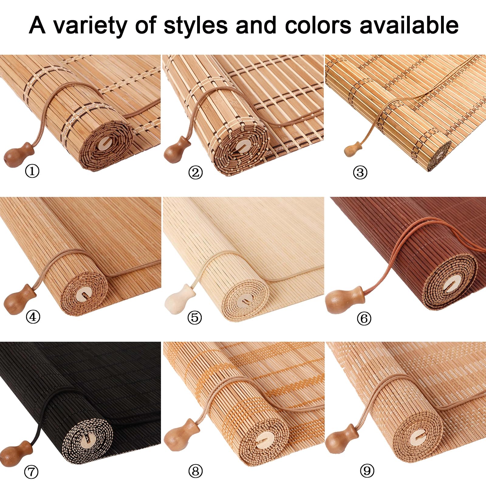 1 store enrouleur personnalisé en bambou 135 cm – Store extérieur naturel pour balcon, fenêtre et porte de jardin, blocage de 60 % de la lumière, protection solaire, respirant et intimité