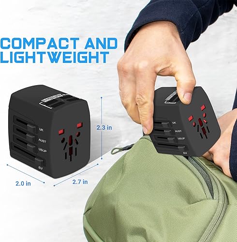 Miniatura 8 de Adaptador de corriente de viaje universal en todo el mundo, adaptador internacional de 2000 W con 4 puertos USB, Reino UnidoUEAUEE. UU. (más de 200