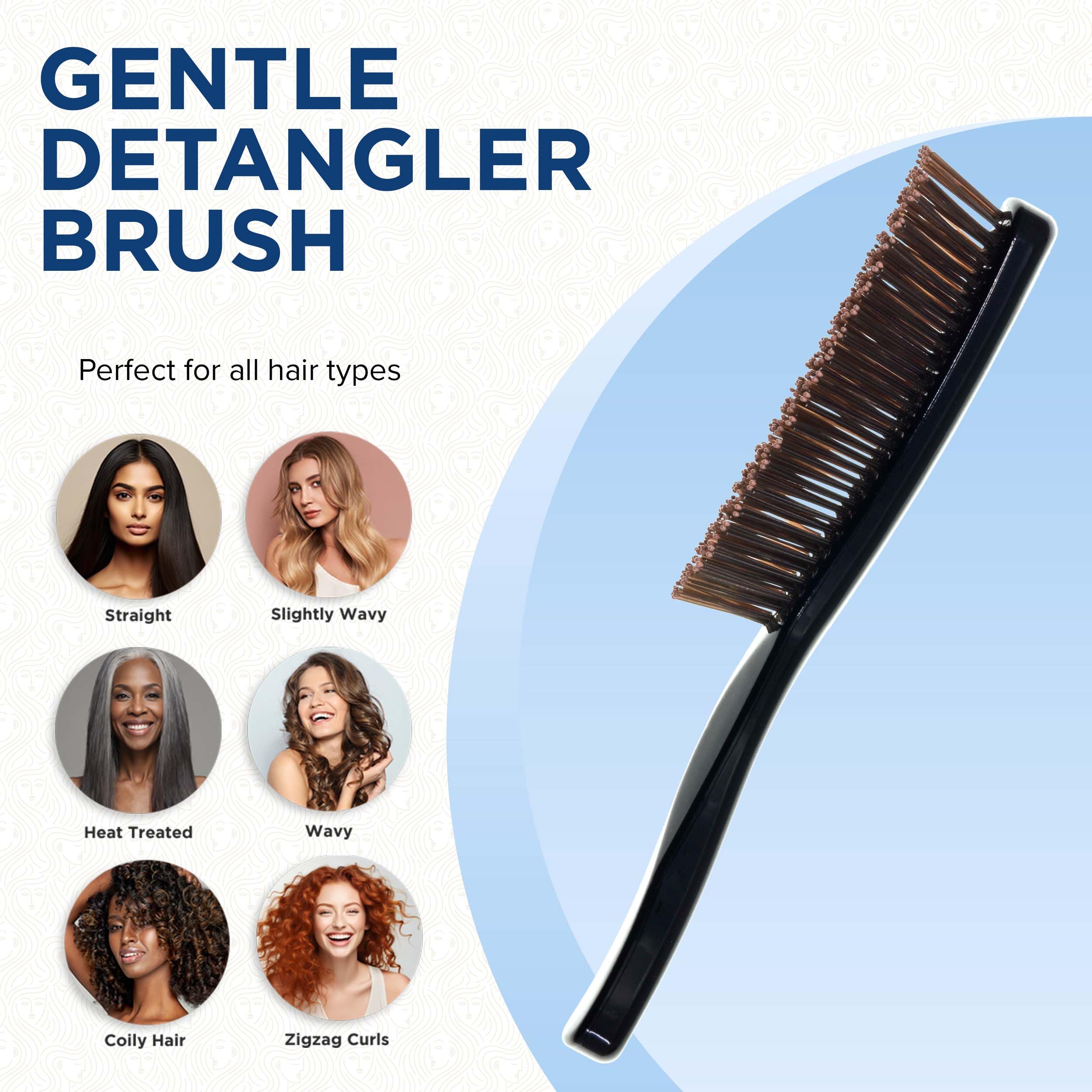 Giorgio Gentle 1 Collection - Cepillo para el cabello, color negro, grande
