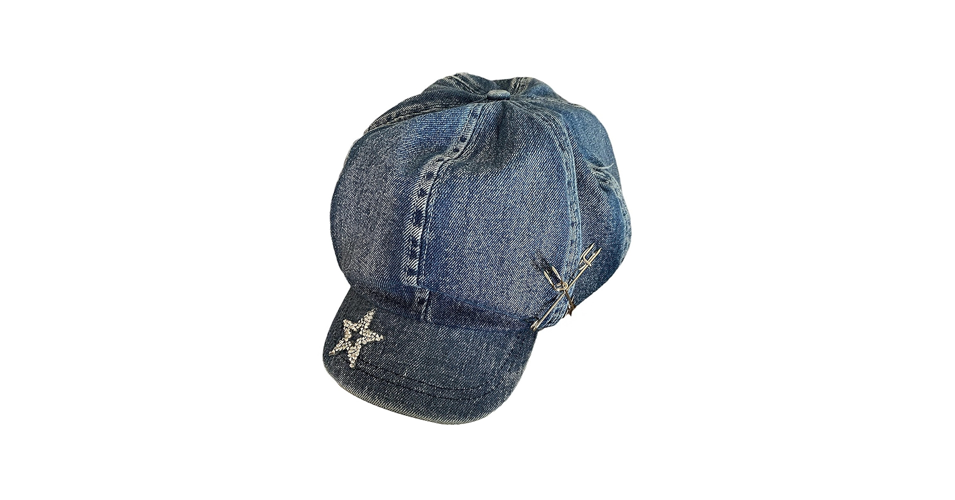 Jeans Denim Cowboy Hat for Women Y2k Crystal Star Washed