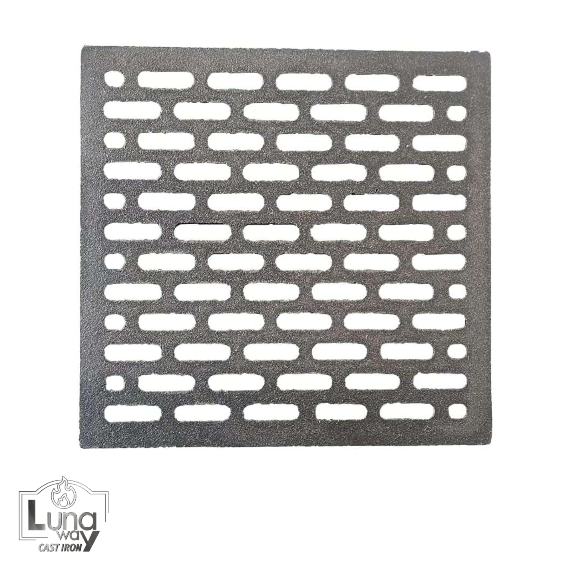 Lunaway Lüftungsgitter aus Gusseisen für Kamin und Ofen | Umfangsdicke 1,5 cm | Mitteldicke 1 cm (20 x 20 cm)