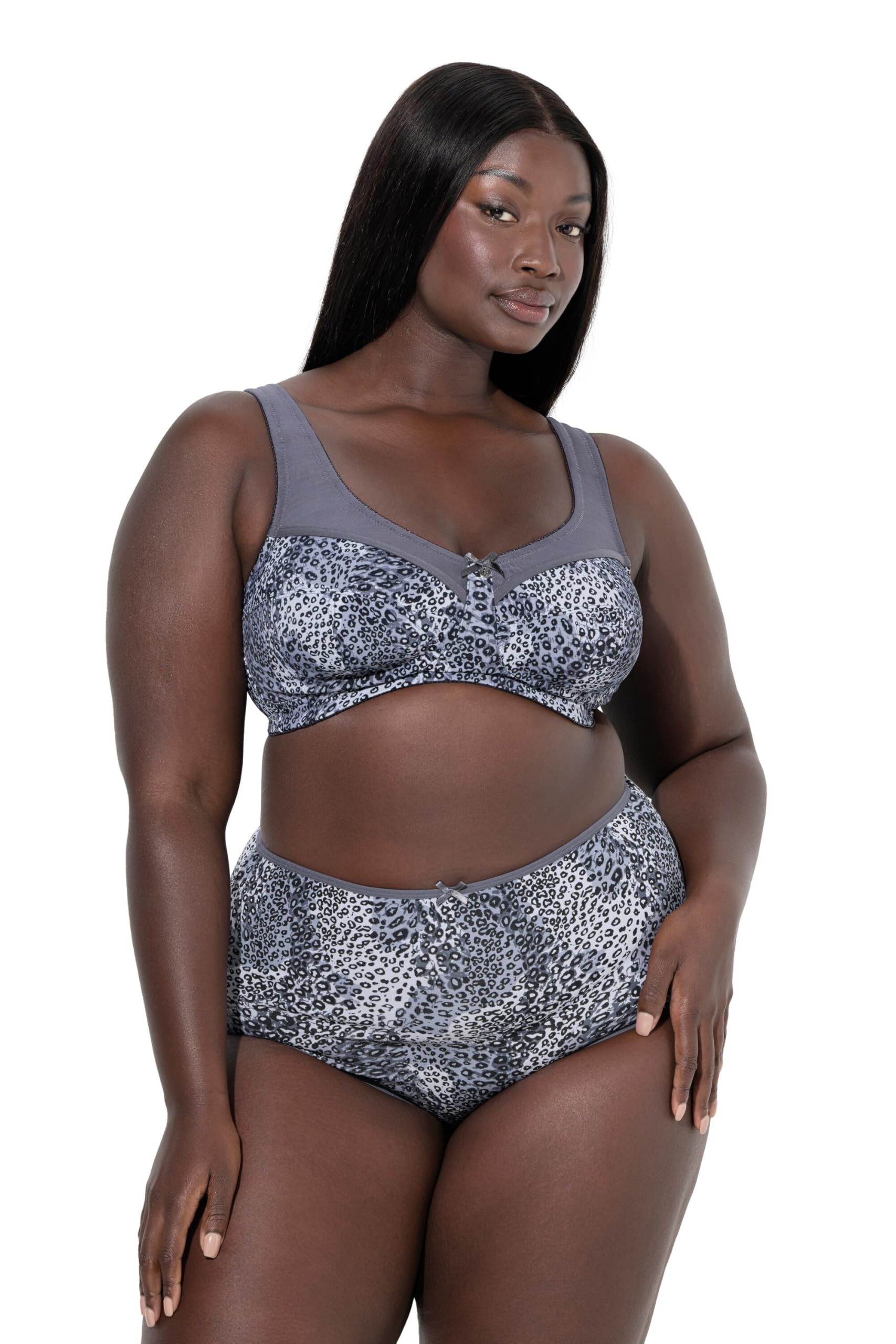 Ulla Popken Damen große Größen Übergrößen Plus Size Entlastungs-BH, ohne Bügel, Animal 843609