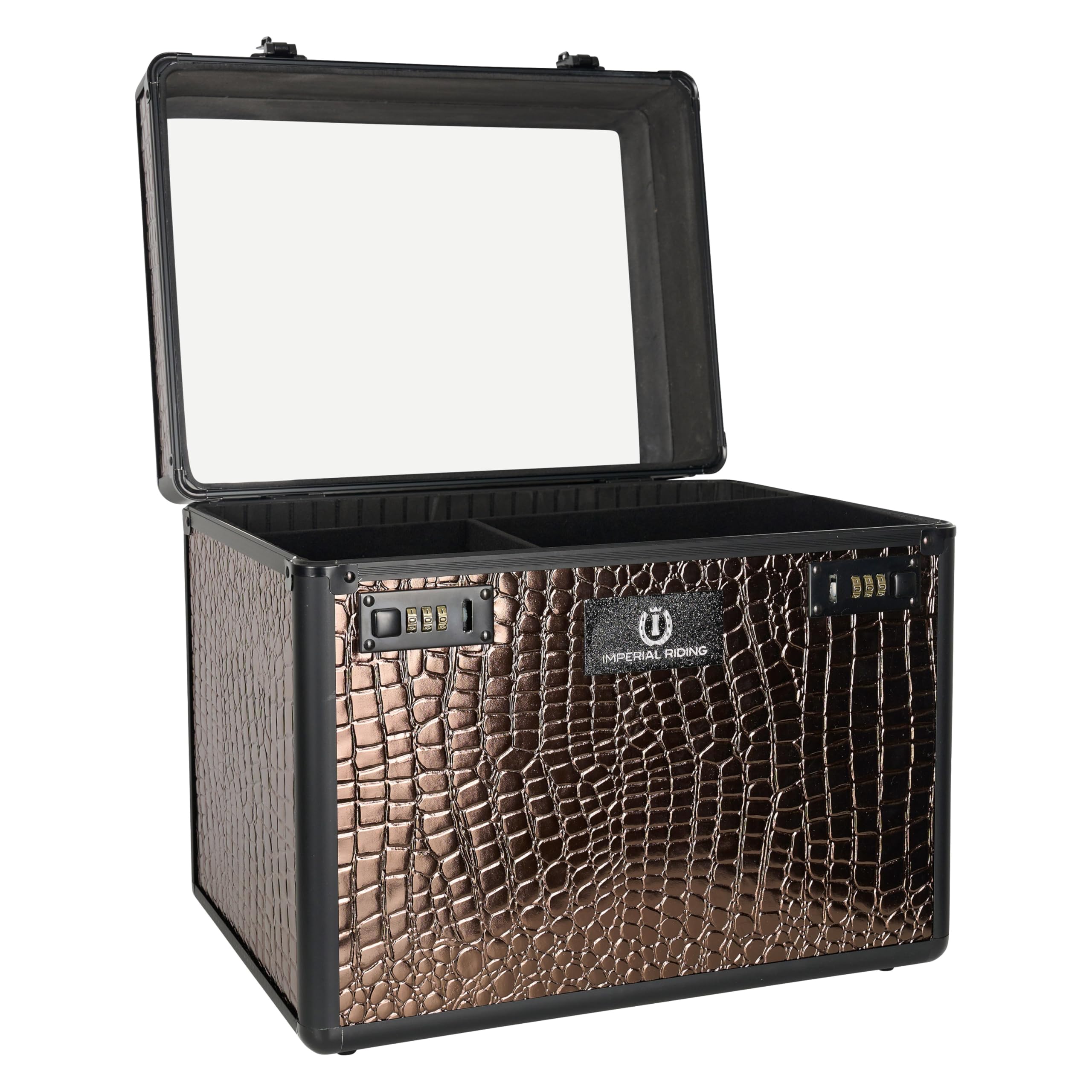 Imperial Riding Putzbox IRHShiny Brown-Brown Croco Putzkoffer mit Zahlenschloss