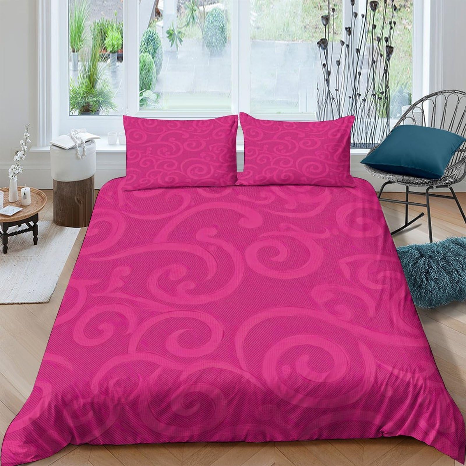 Ctjqhvkz Style-1 3D Printed Pink Swirl Fitted Sheet Microfiber Soft Decorative Mattress Cover For Bedroom Guest Room Dorm Bed Protection Single（135X200cm）