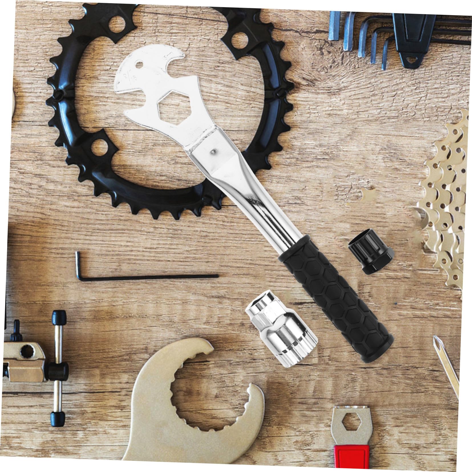 WOONEKY Utensili Bici Multifunzione con Chiave Rimozione Smontaggio e Riparazione Ruote e Portatile per Manutenzione