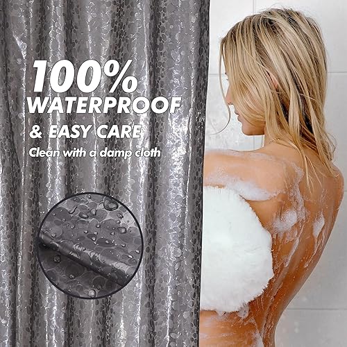 Miniatura 4 de Cortina de ducha impermeable de etilvinilacetato grueso 8G con 3 imanes inferiores resistentes, forro de ducha para cabina de ducha, bañeras, patrón