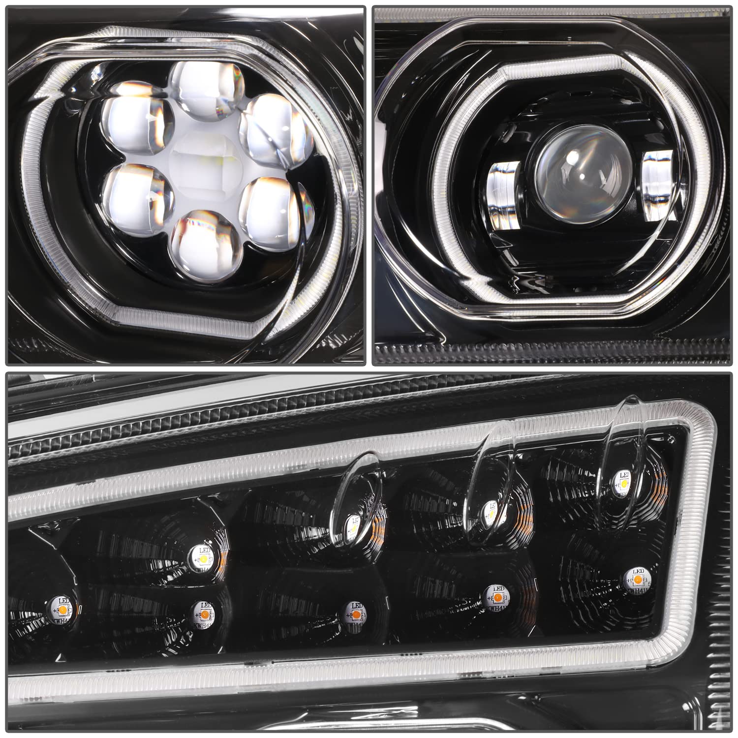 Amazon.com: DNA MOTORING HL-HAY-036-BK Pair of Dual LED Halo