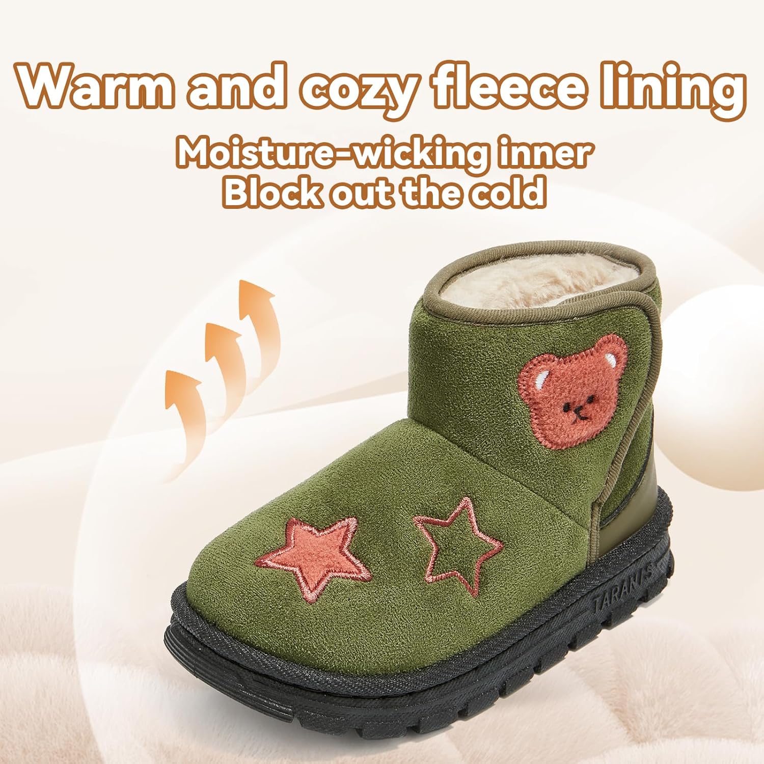 TARANIS Toddler Snow Boots for Girls Boys Cold Weather Outdoor Warm Waterproof Winter Boots