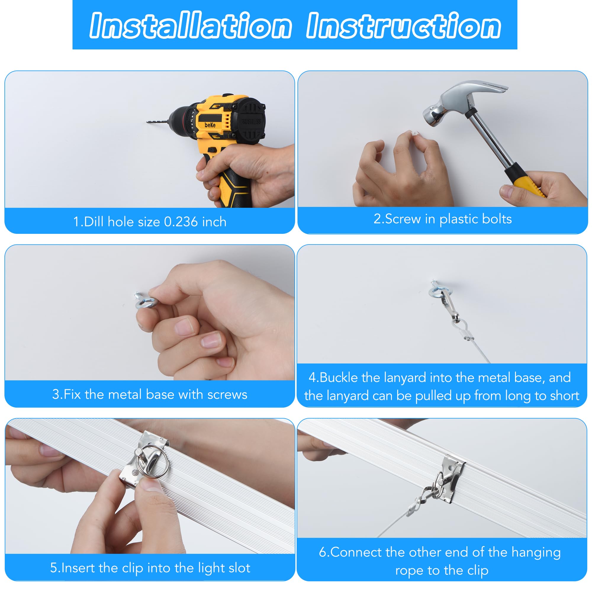 T8 LED Shop Lights 4FT 4 Pack 60W 9600LM 6000K Daylight White Linkable Lighting Plug Play Energy-Saving Work — view 4