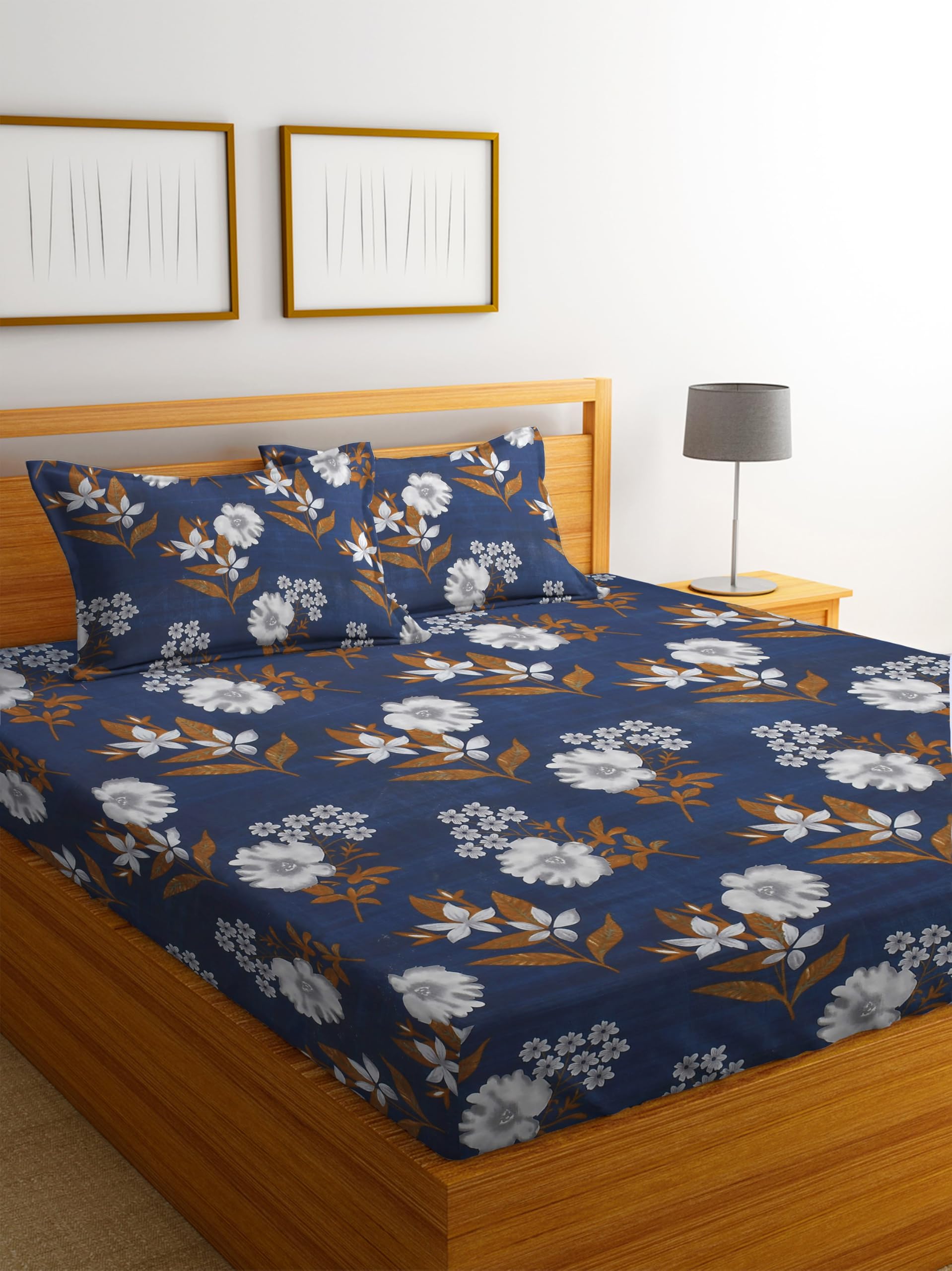 VAS COLLECTIONS Premium Double Bedsheet with 2 Pillow Covers