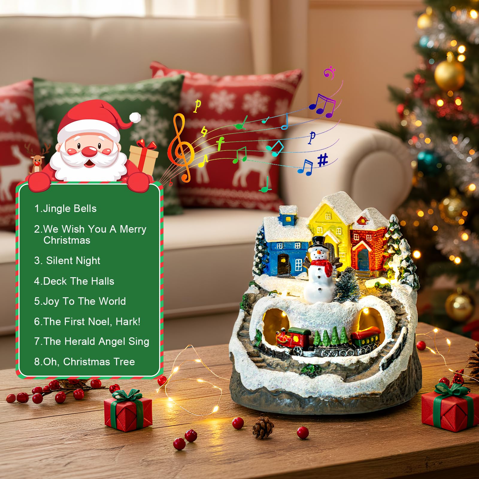 Amazon.com: ZQQLITE Animated Musical Christmas Snowman Village
