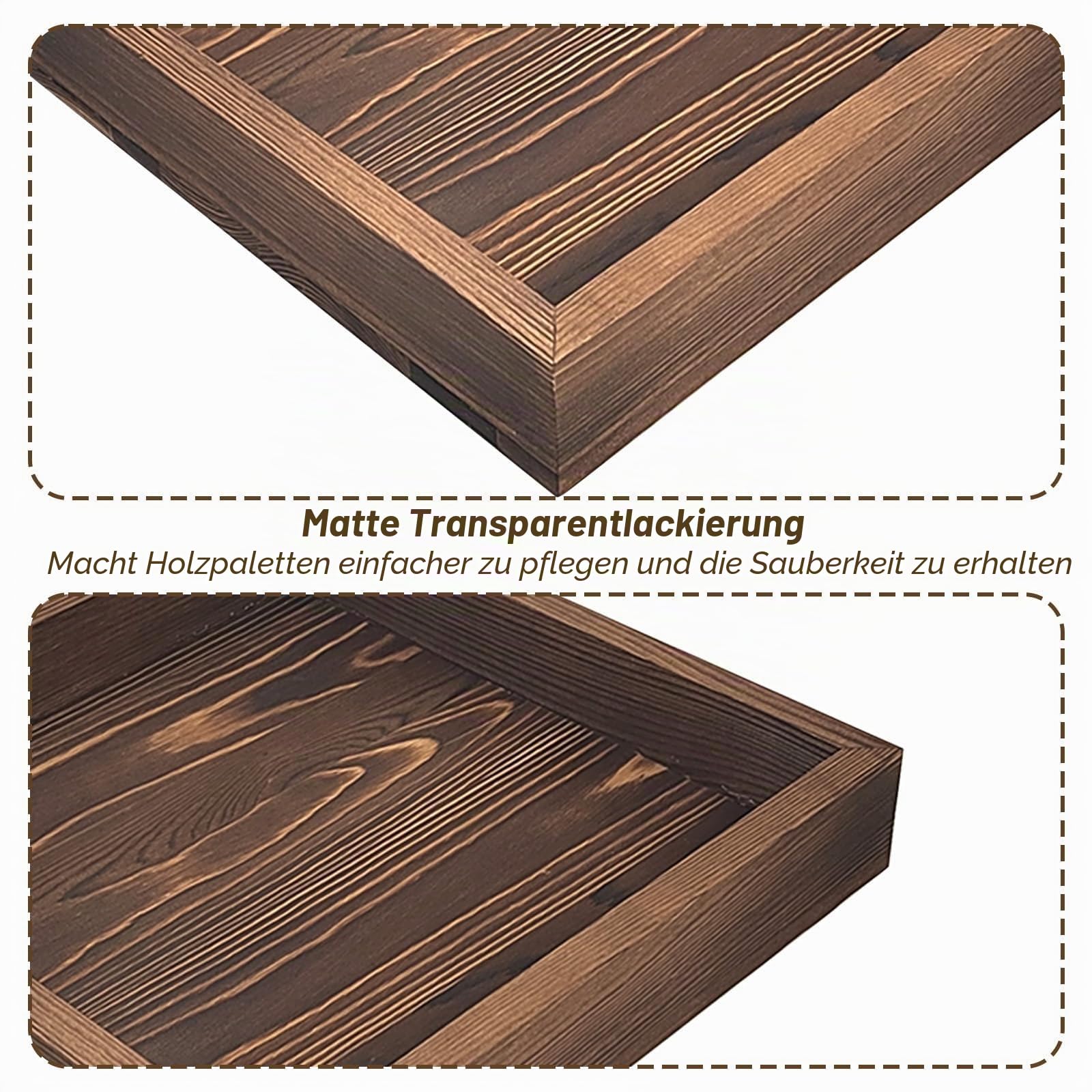 YEXEXINM 61 x 61 cm extra großes quadratisches Ottoman-Tablett, rustikales Serviertablett aus Holz, klassisches schwarzes Walnussholz, dekoratives Serviertisch für Wohnzimmer, Küche, Theke