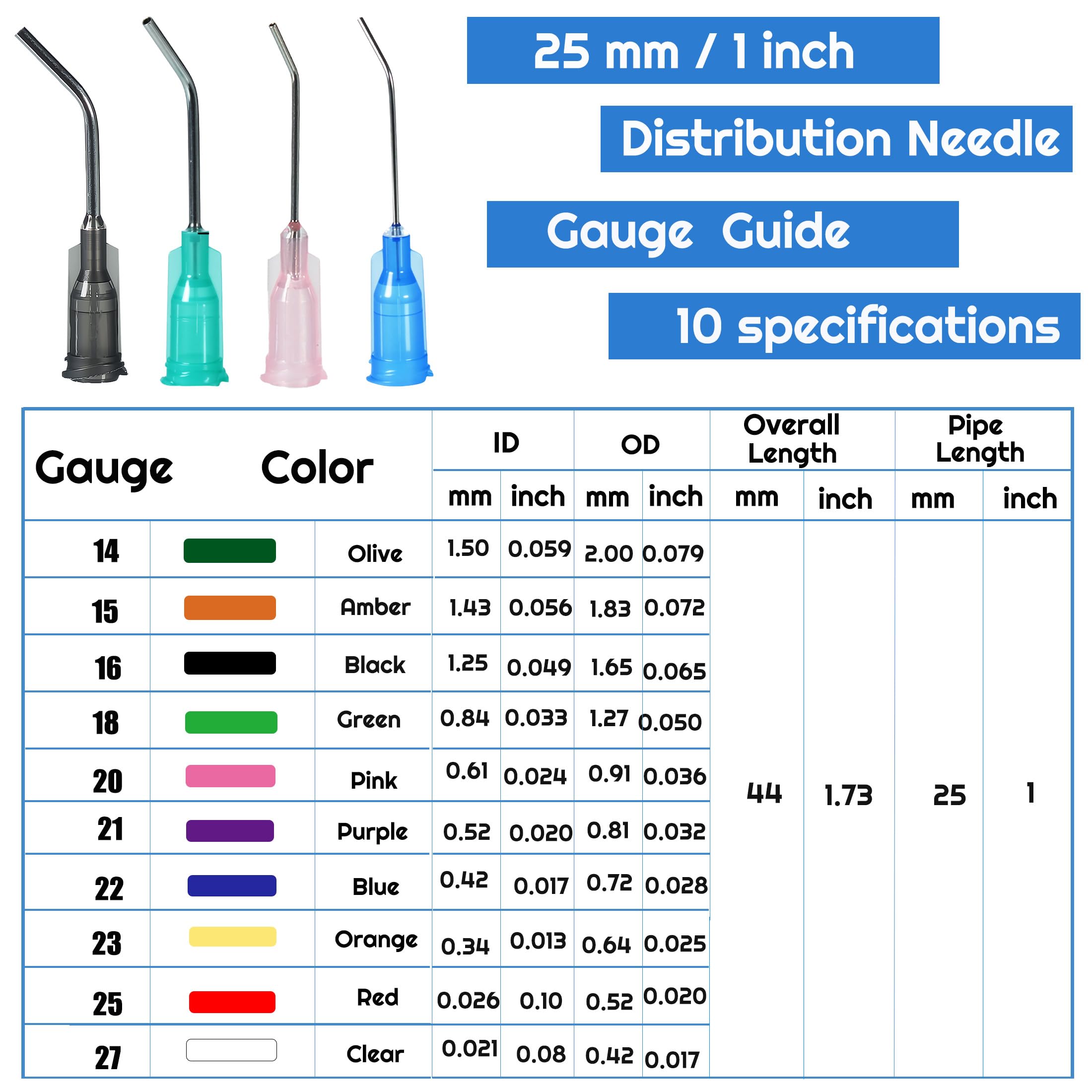 15pcs 27G 1inch 45 Degrees Blunt Tip Dispensing lucency — Amazon image 4