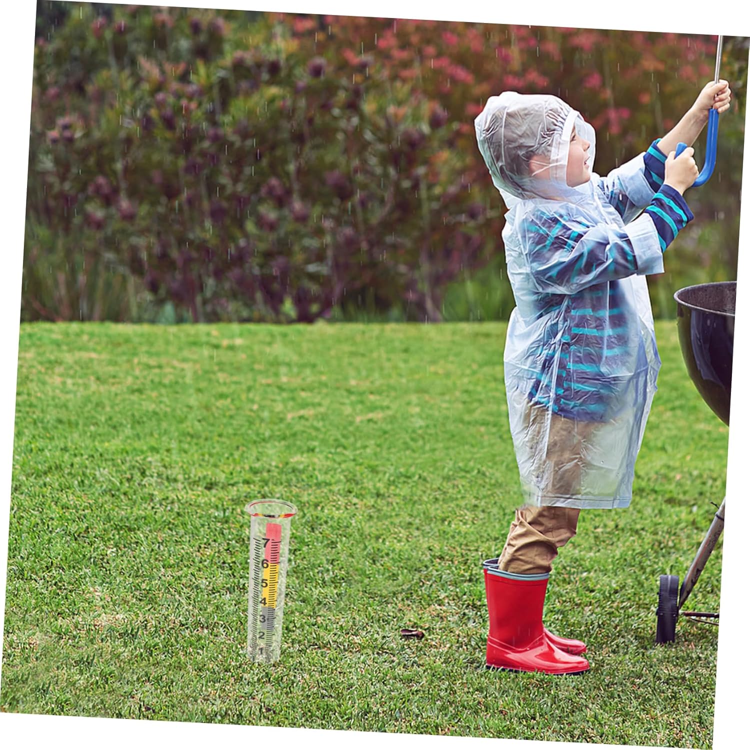 Hemoton 2pcs Rain Gauge Outdoor Decorative Replacement Glass Tube Accurate Rain Measurement for Lawn Freeze-Resistant Easy to Read Scale