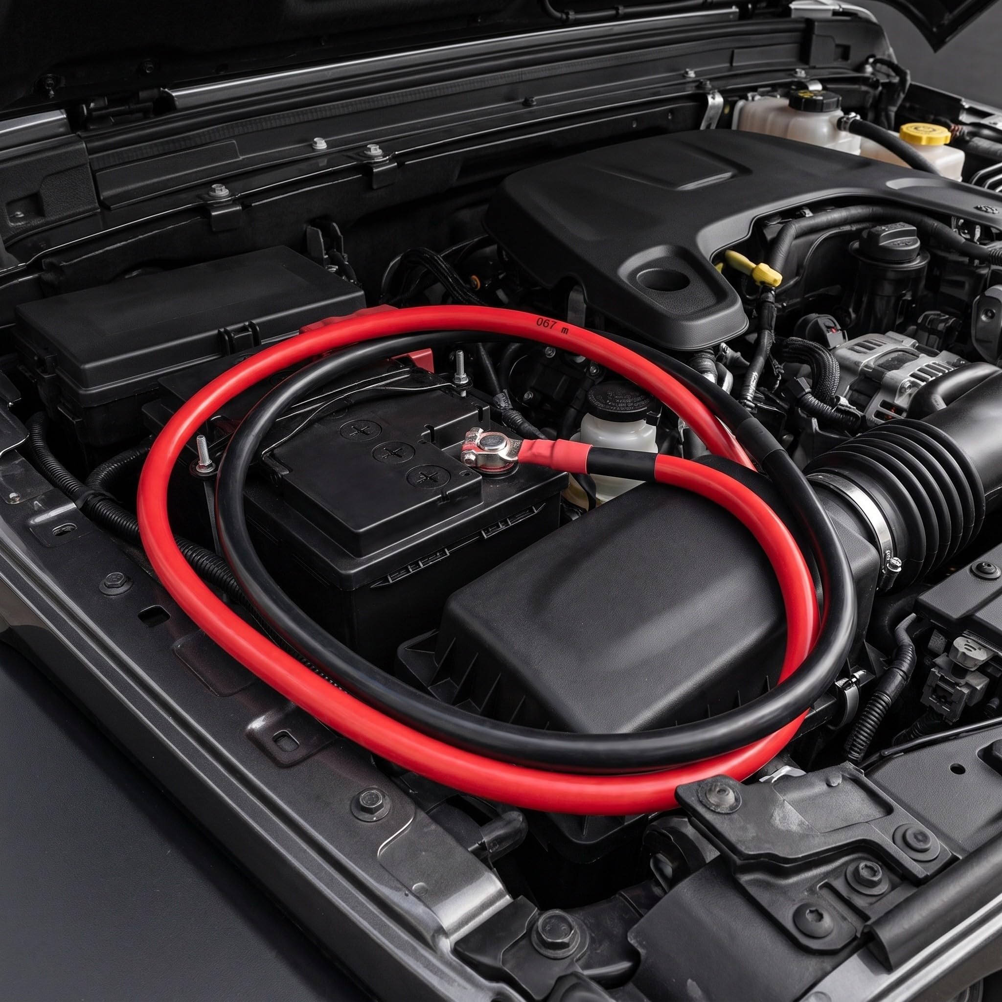 2 Stück Batteriekabel Awg Kupfer mit 3/8 Zoll Ringkabelschuhen