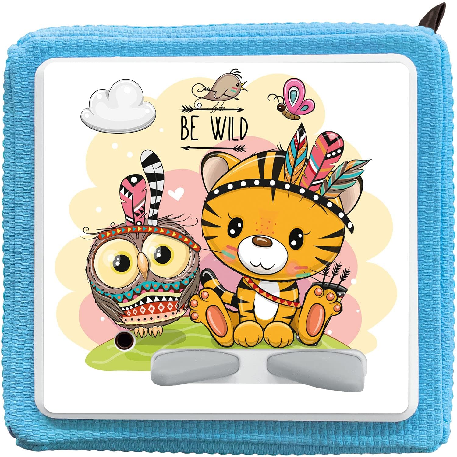 K002 Protective Cover Screen Protector for Toniebox, Self-Adhesive Perfect Fit Film, Motif Accessories, Sticker (Toniebox, No. 11 Tiger & Owl)