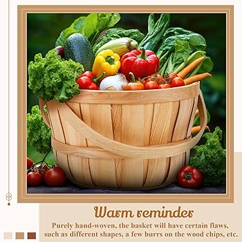 Amazon.com: Marsui 16 Pcs Large Wooden Bushel Baskets 11 x 6.5